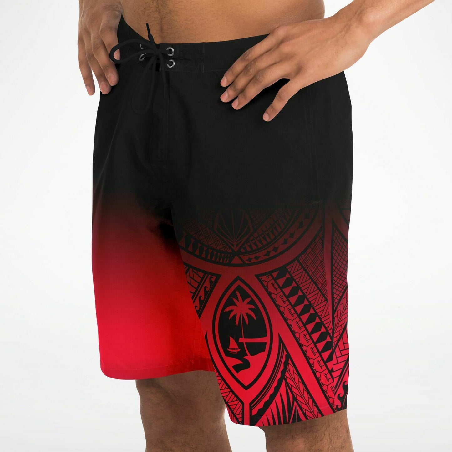 Guahan Tribal Mens Red Board Shorts