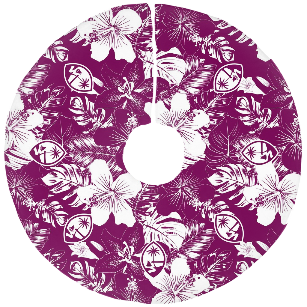 Guam Purple Hibiscus Christmas Tree Skirt