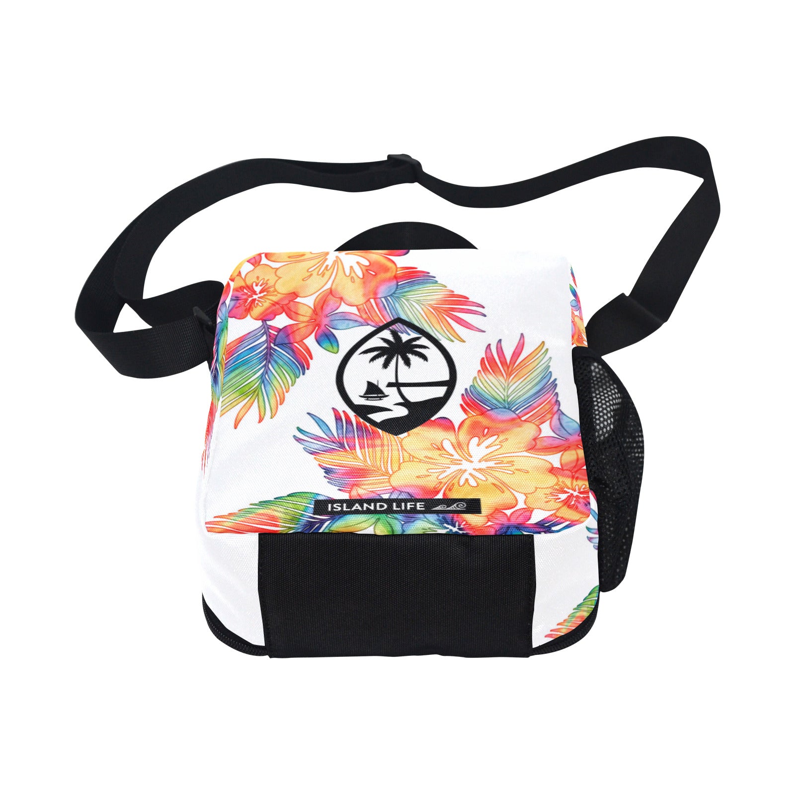 Guam Tropical Hibiscus Tie Dye Crossbody Kids Lunch Bag