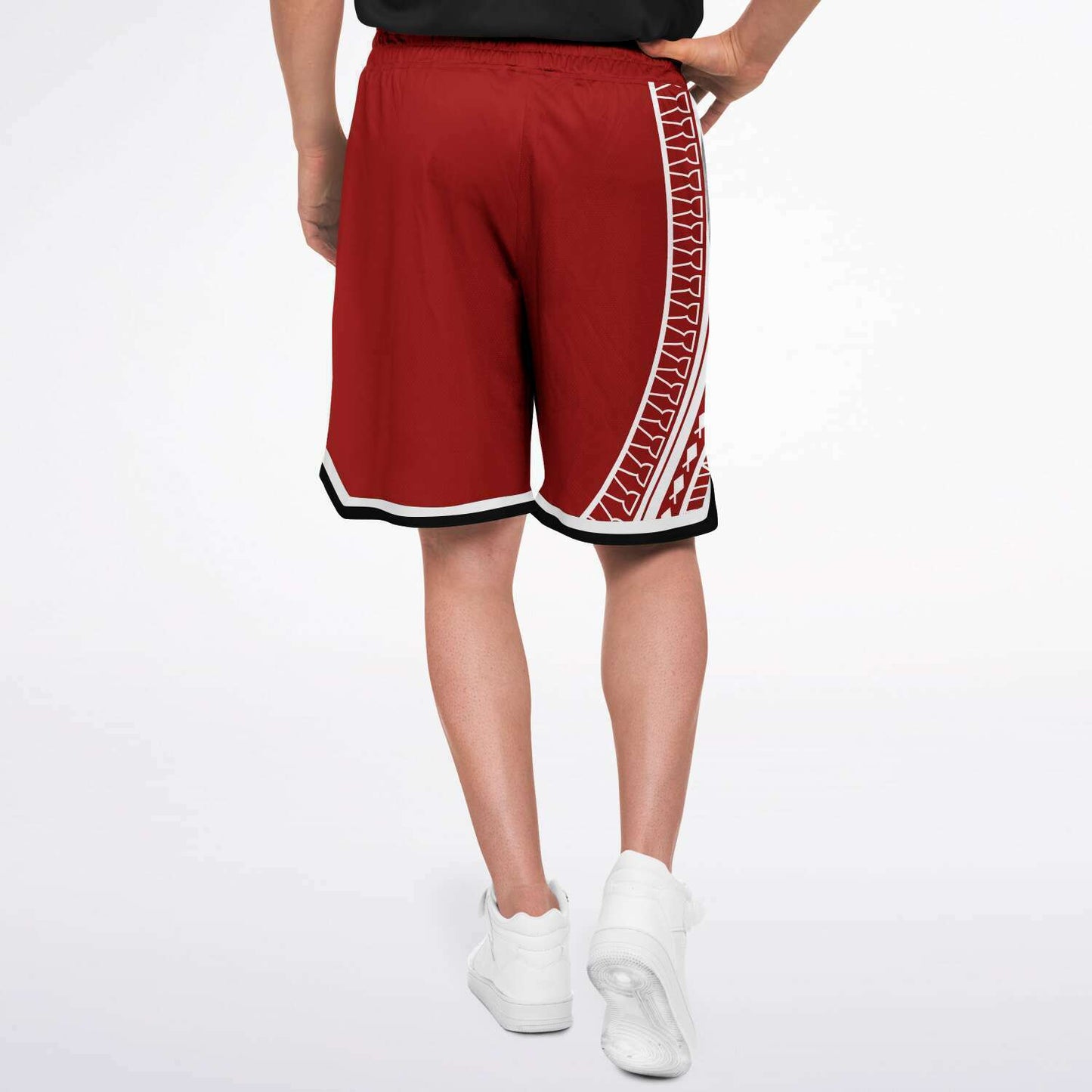 Guam Tribal Red Basketball Shorts