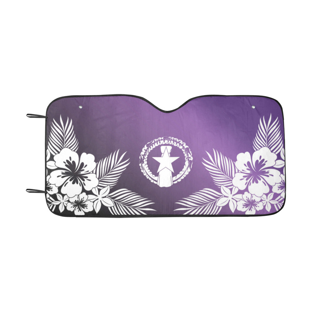 CNMI Tropical Hibiscus Purple Car Sun Shade