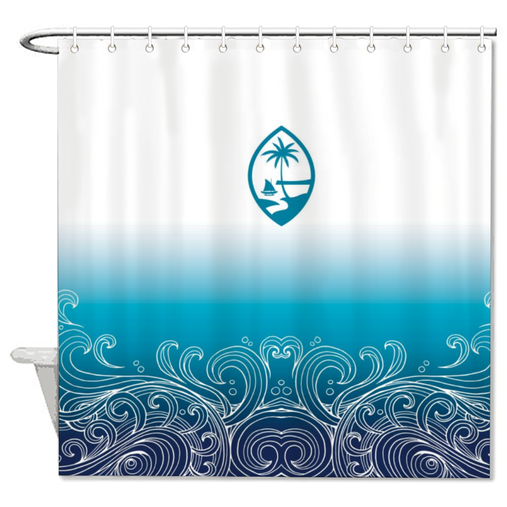 Guam Ombre Waves Shower Curtain