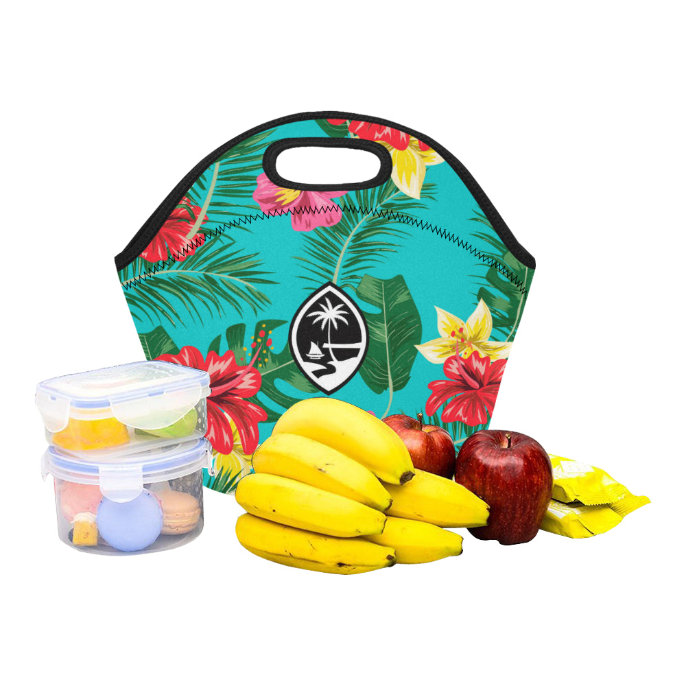 Floral Guam Neoprene Lunch Bag Small