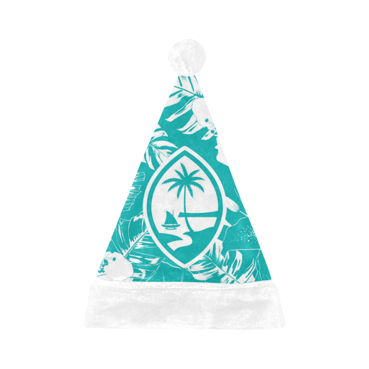 Guam Teal Hibiscus Santa Hat Santa Hat