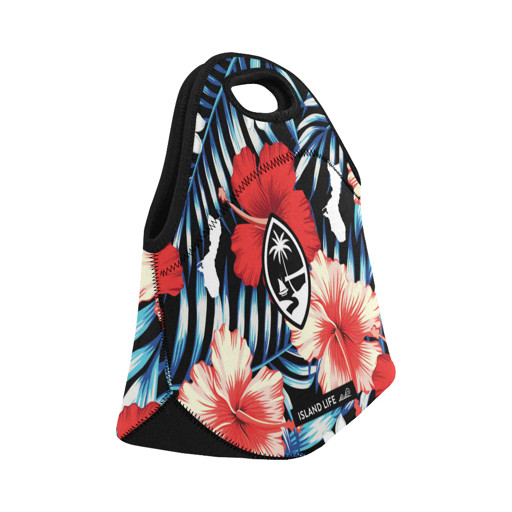 Guam Tropical Floral Neoprene Lunch Bag Small