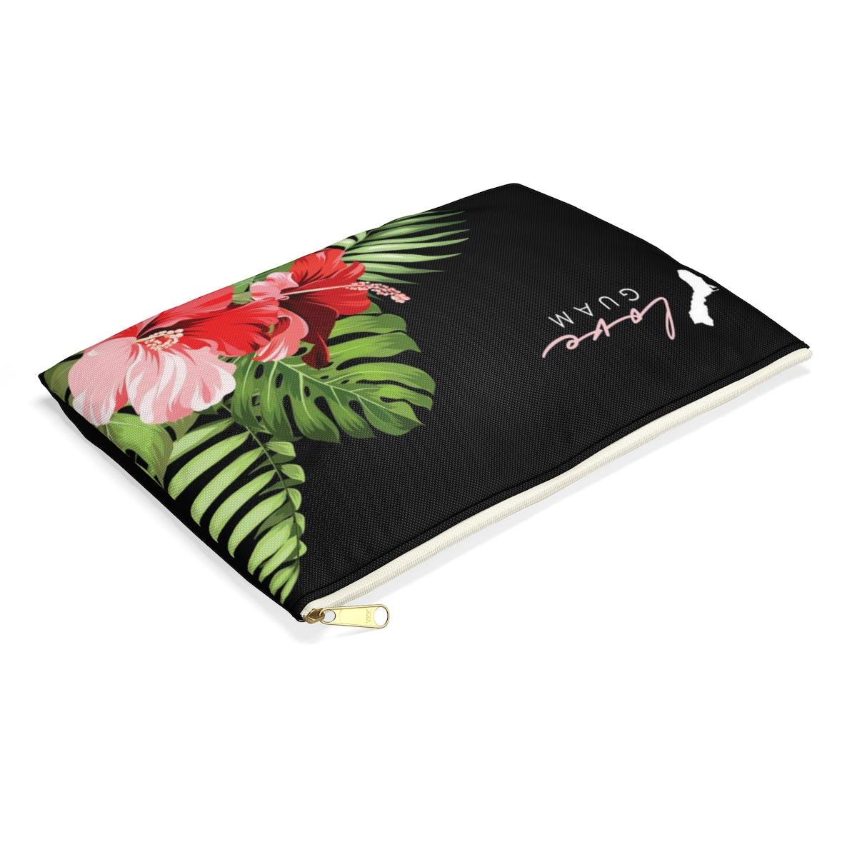 Love Guam Red Hibiscus Accessories Carry All Pouch