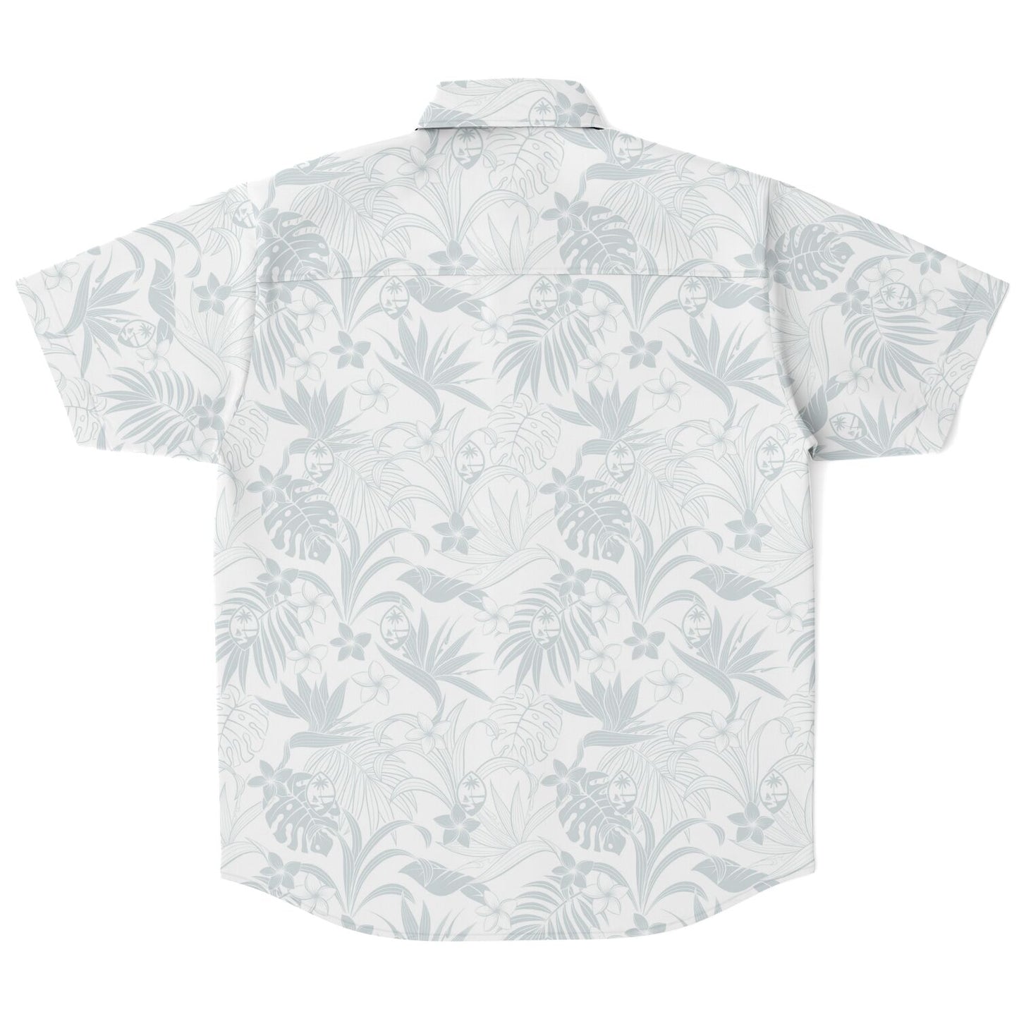 Guam Plumeria Tropical White Button Down Shirt