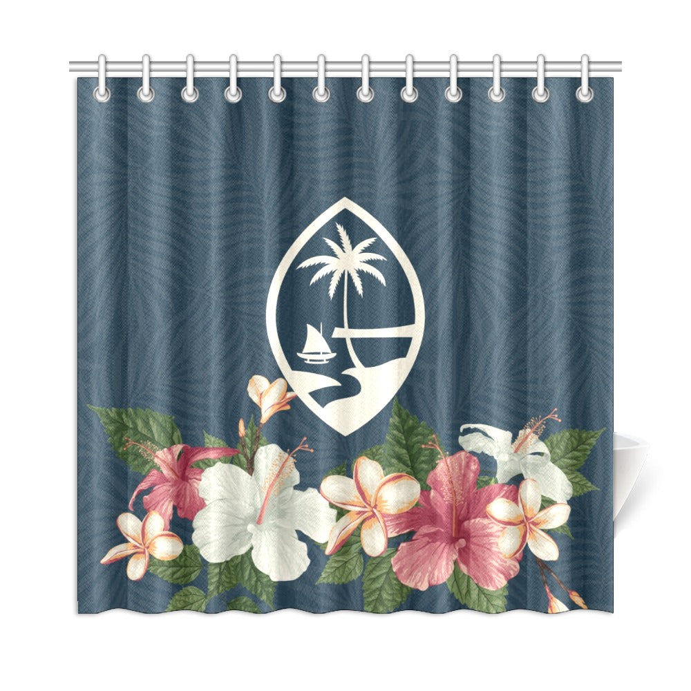 Guam Seal Vintage Hibiscus Shower Curtain 72"x72"