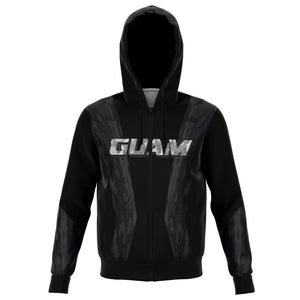 Guam Athletic Black Zip Hoodie Jacket