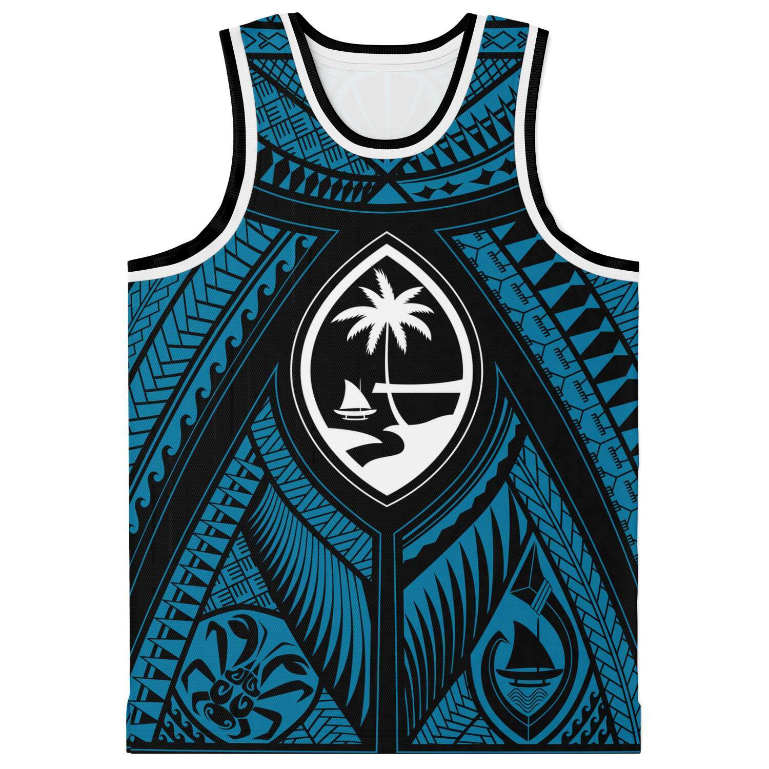 Guahan Tribal Blue Basketball Jersey
