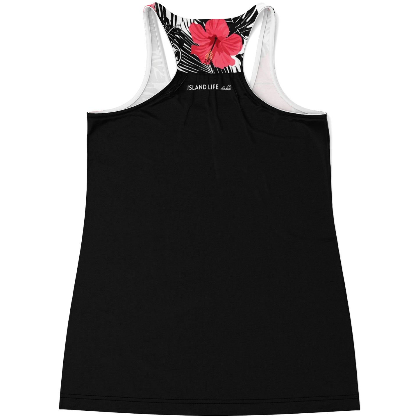 Guam Pink Black Hibiscus Racerback Tank Top