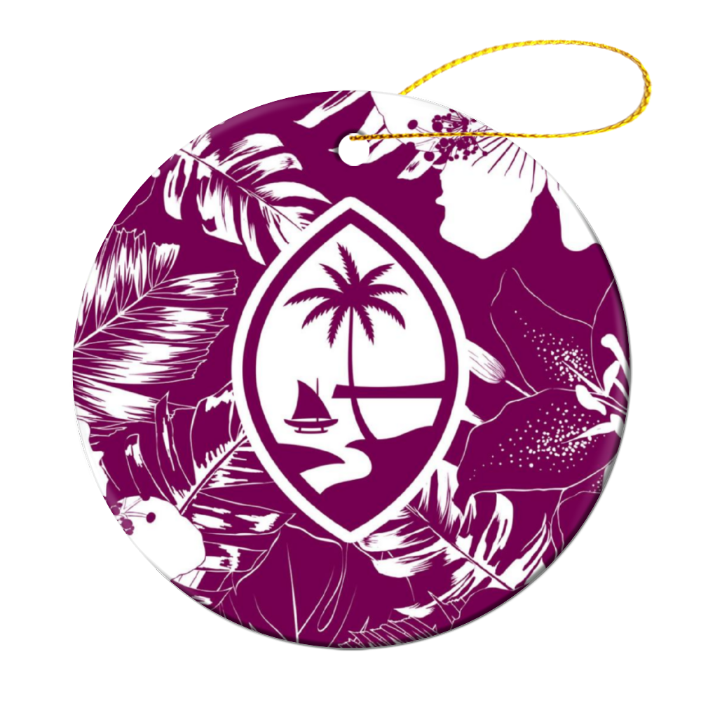 Guam Purple Hibiscus Christmas Circle Ornament