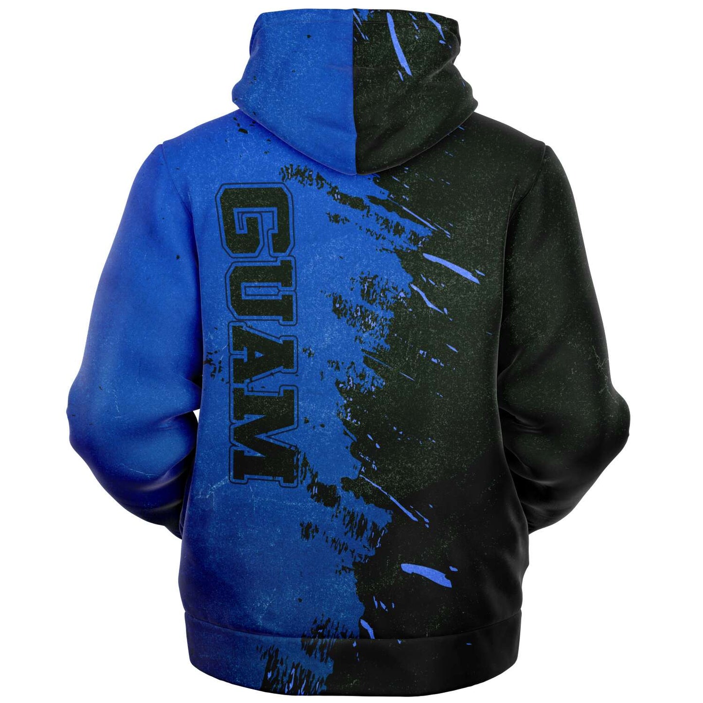 Guam Blue Brush Stroke Microfleece Hoodie Jacket