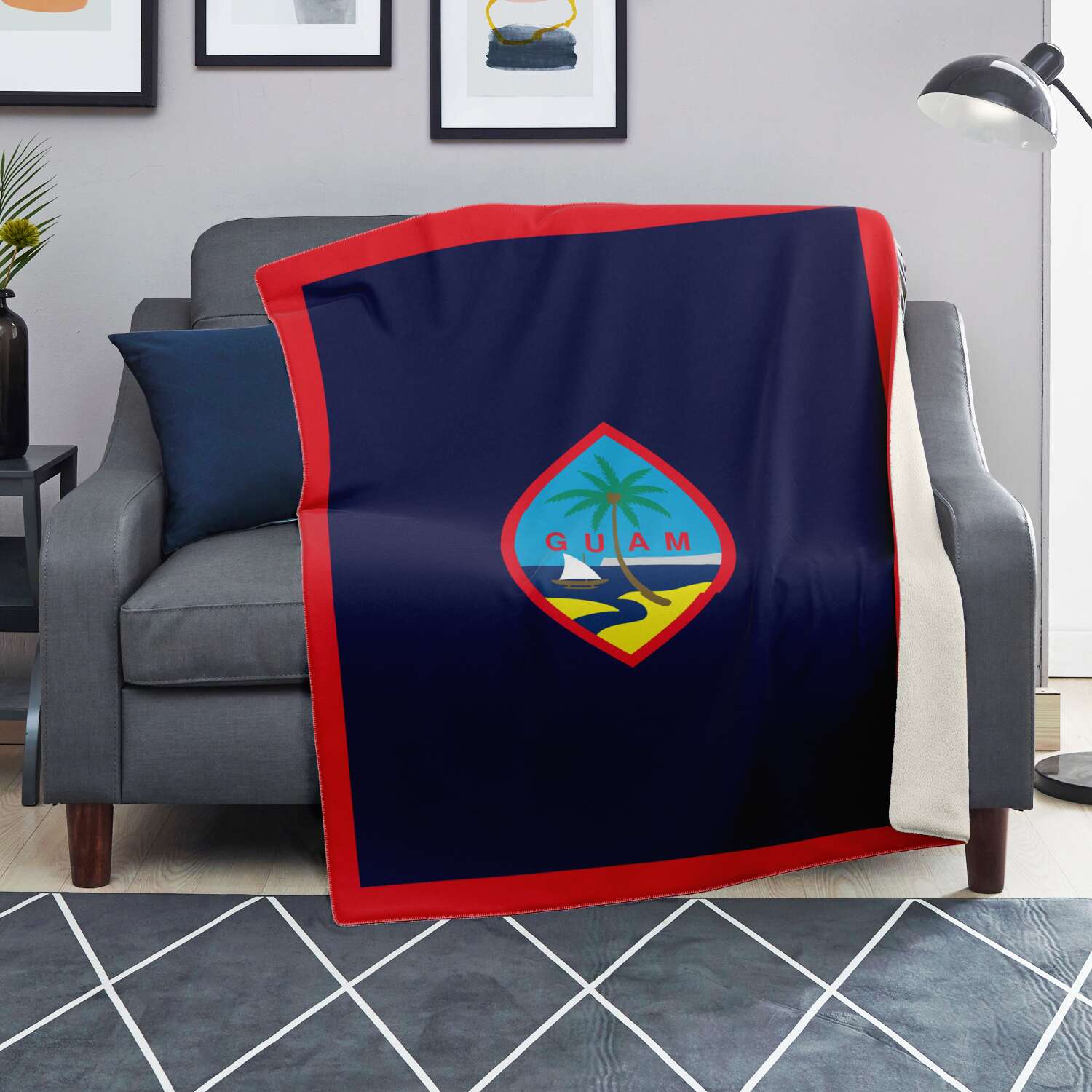 Guam Flag Microfleece Blanket