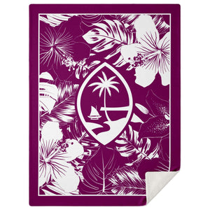 Guam Hibiscus Purple Microfleece Blanket
