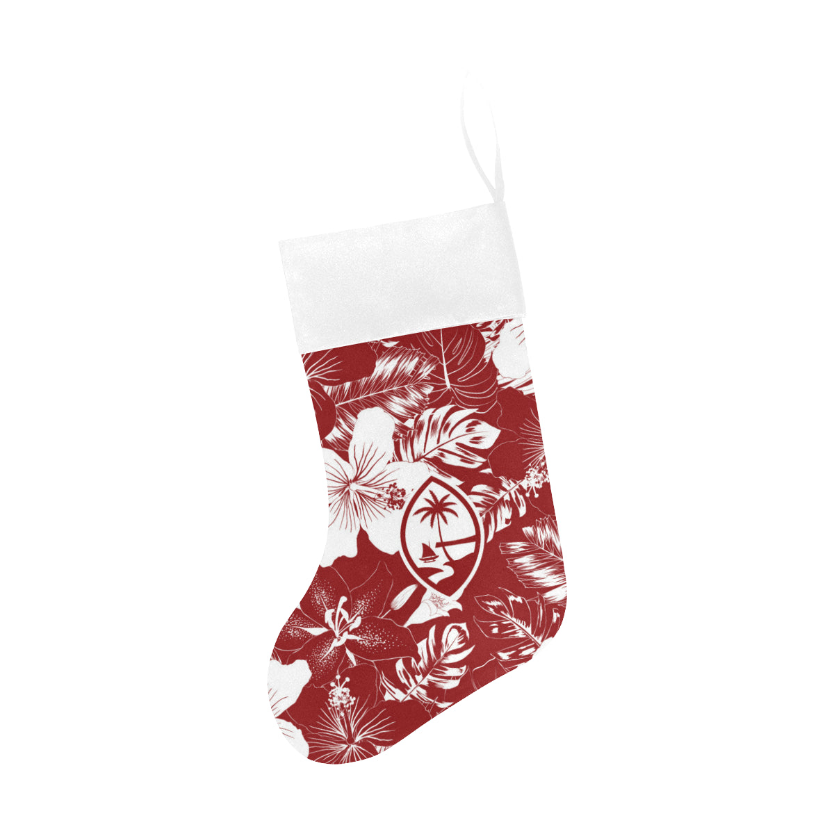 Guam Red Hibiscus Christmas Stocking