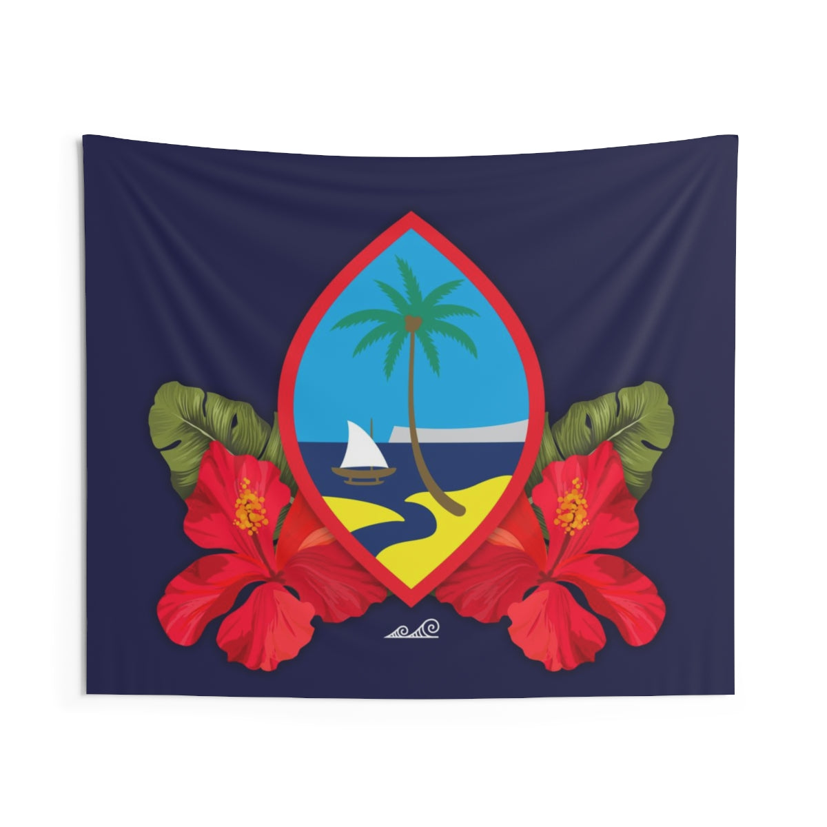 Guam Seal Hibiscus Paradise Indoor Wall Tapestry