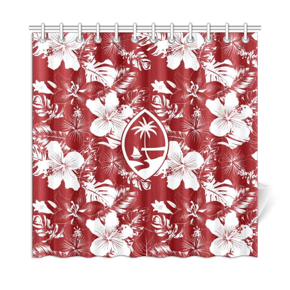 Guam Hibiscus Red Shower Curtain 72"x72"