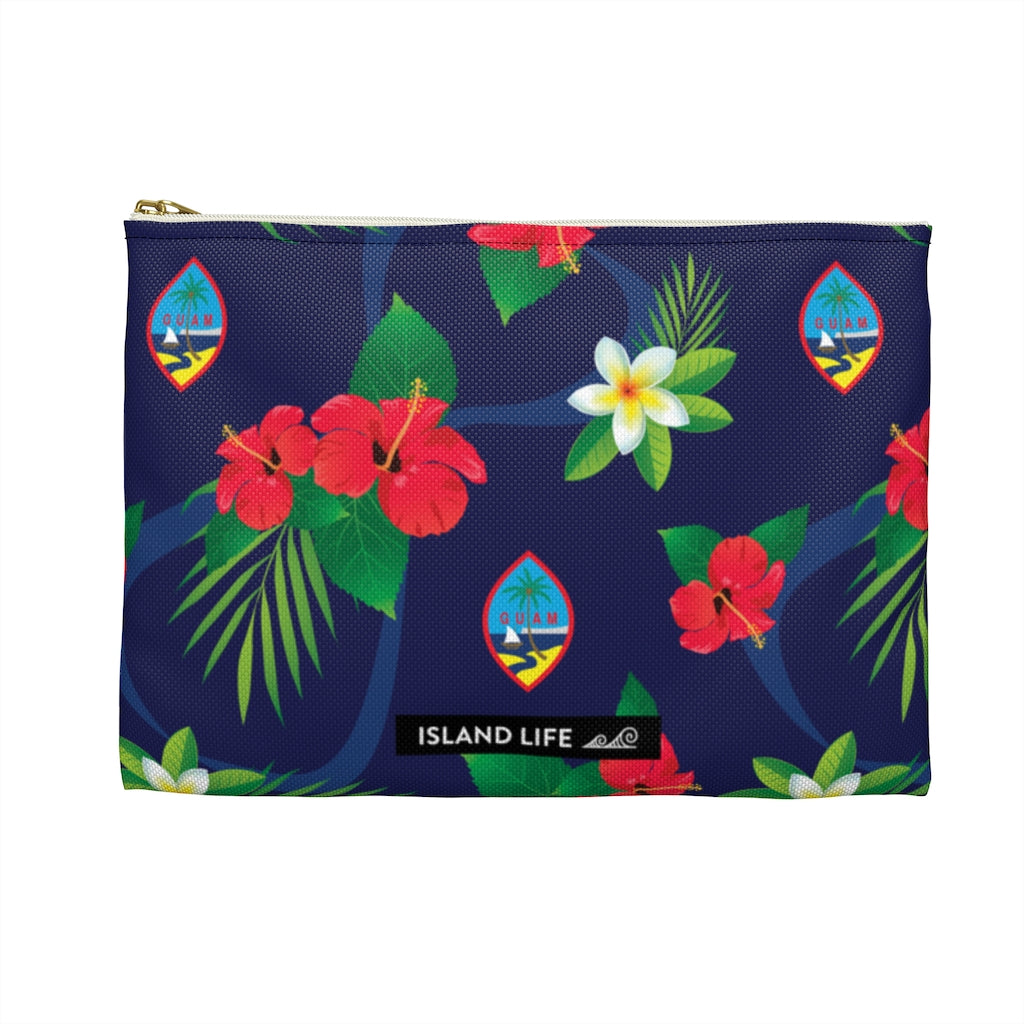 Guam Flag Flowers Accessories Carry All Pouch