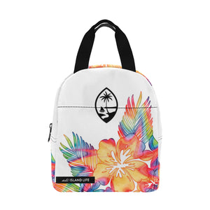 Guam Tropical Hibiscus Tie Dye Zipper Lunch Bag