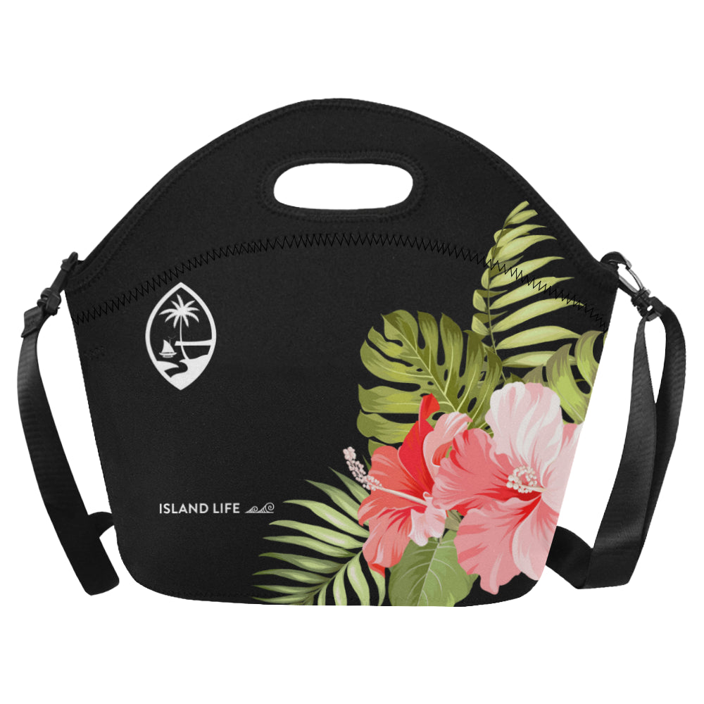 Guam Pink Hibiscus Neoprene Lunch Bag Large