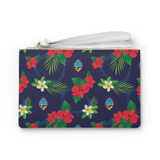 Guam Flag Flowers Clutch Bag