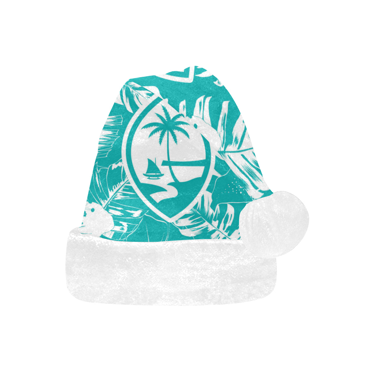 Guam Teal Hibiscus Santa Hat Santa Hat