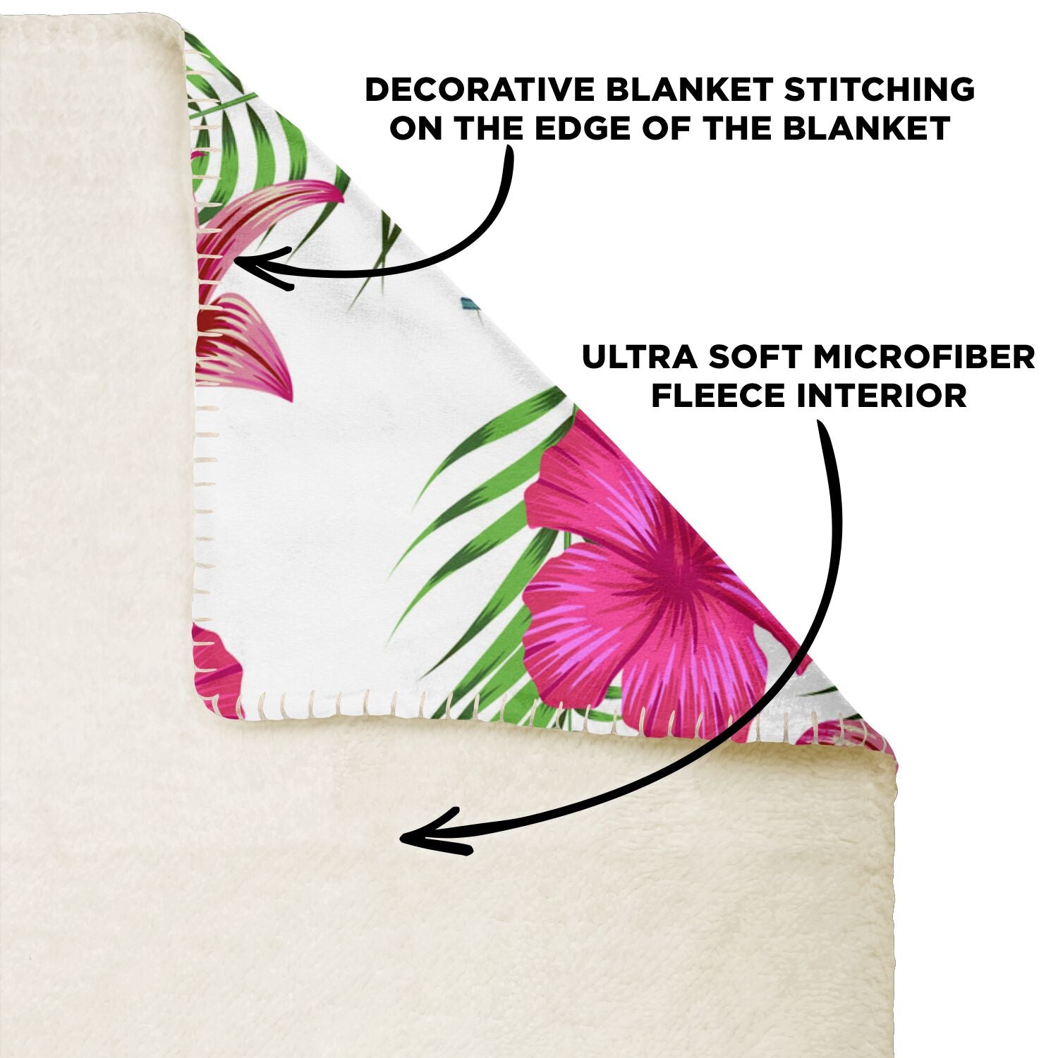 Guam Hibiscus Island White Microfleece Blanket