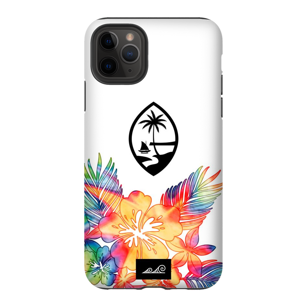 Guam Tropical Hibiscus Tie Dye Glossy Tough Phone Case