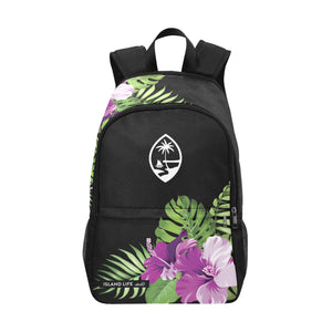 Guam Purple Hibiscus Laptop Side Pockets Backpack