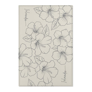 Guam CNMI Modern Hibiscus Beige Gray Area Rug