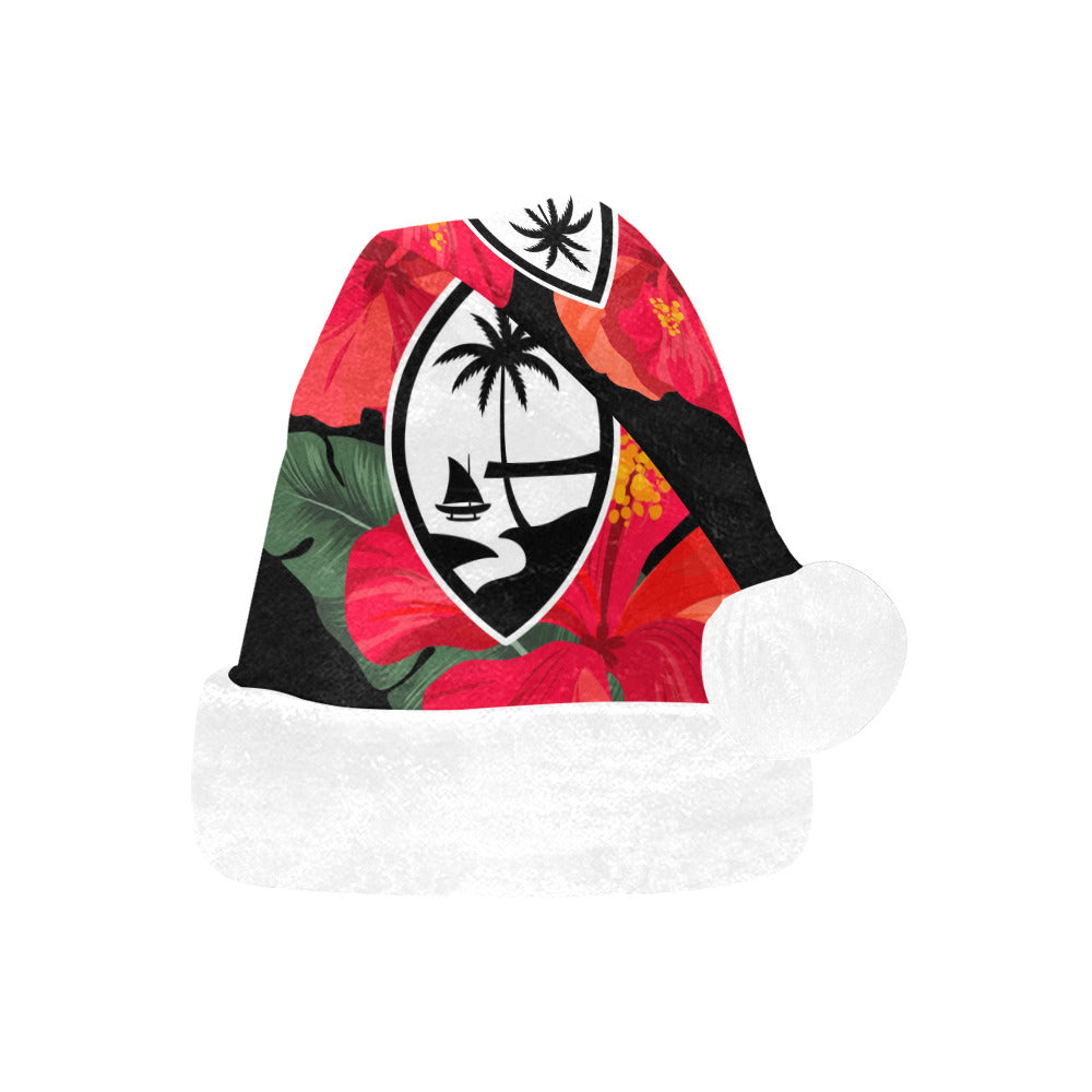 Guam Hibiscus Paradise Black Santa Hat