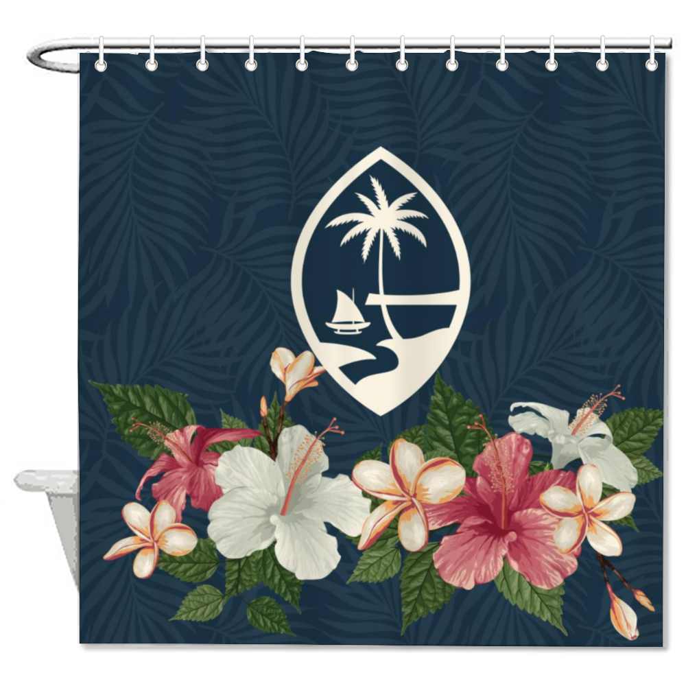 Guam Seal Vintage Hibiscus Shower Curtain