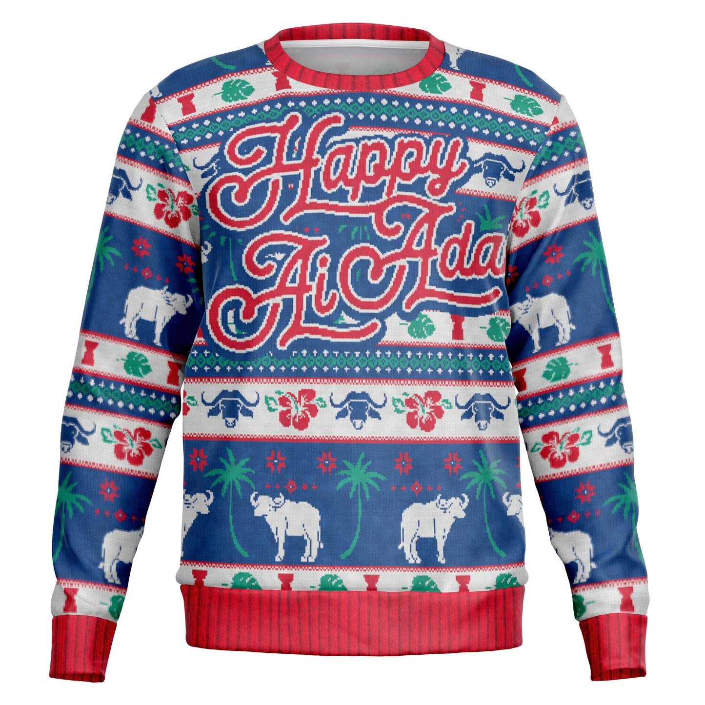 Happy Ai Adai Guam CNMI Chamorro Christmas Faux Sweater Sweatshirt