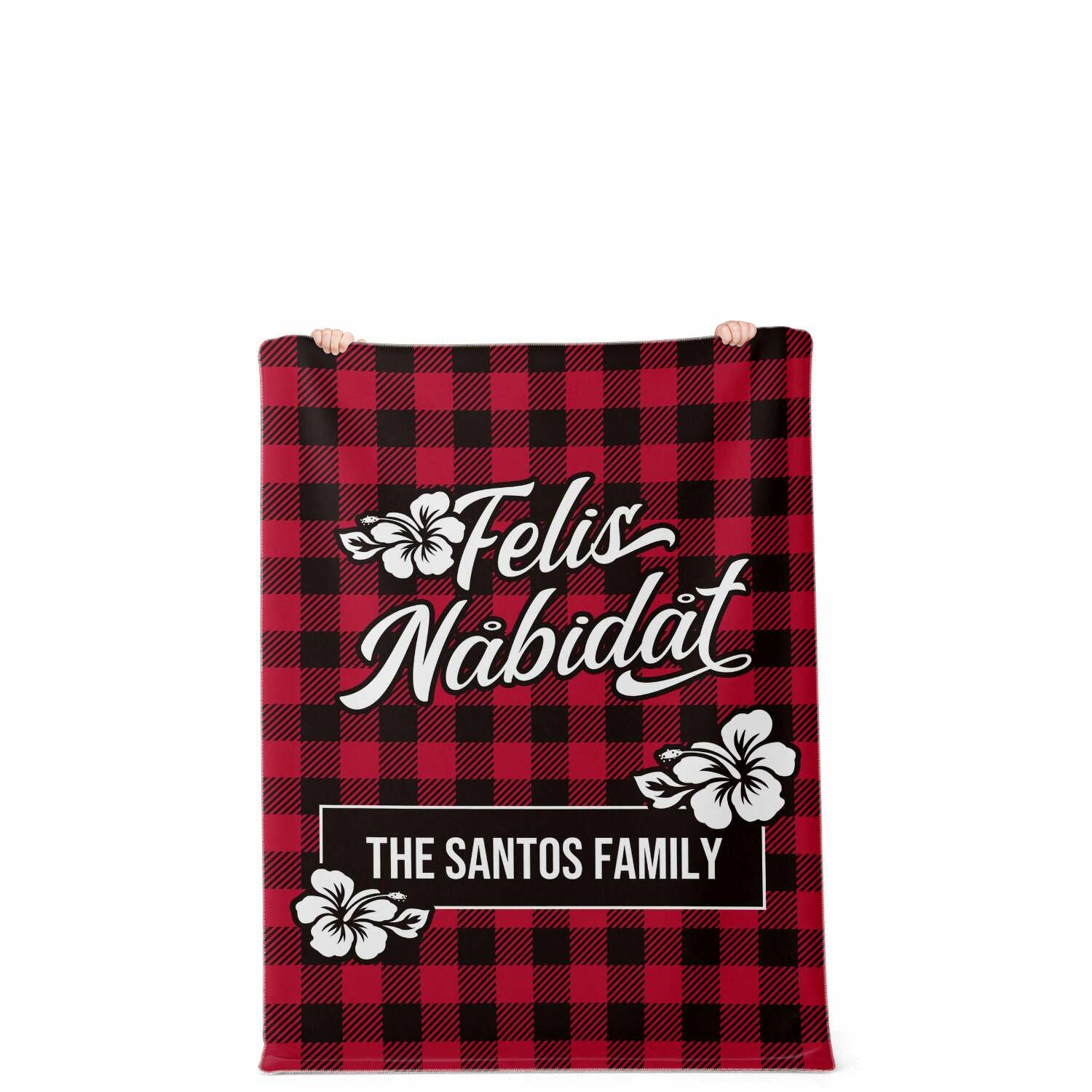 Felis Nabidat Christmas Guam CNMI Microfleece Blanket with Personalization