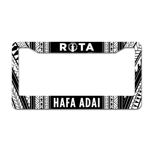Rota CNMI Tribal Black Aluminum License Plate Frame