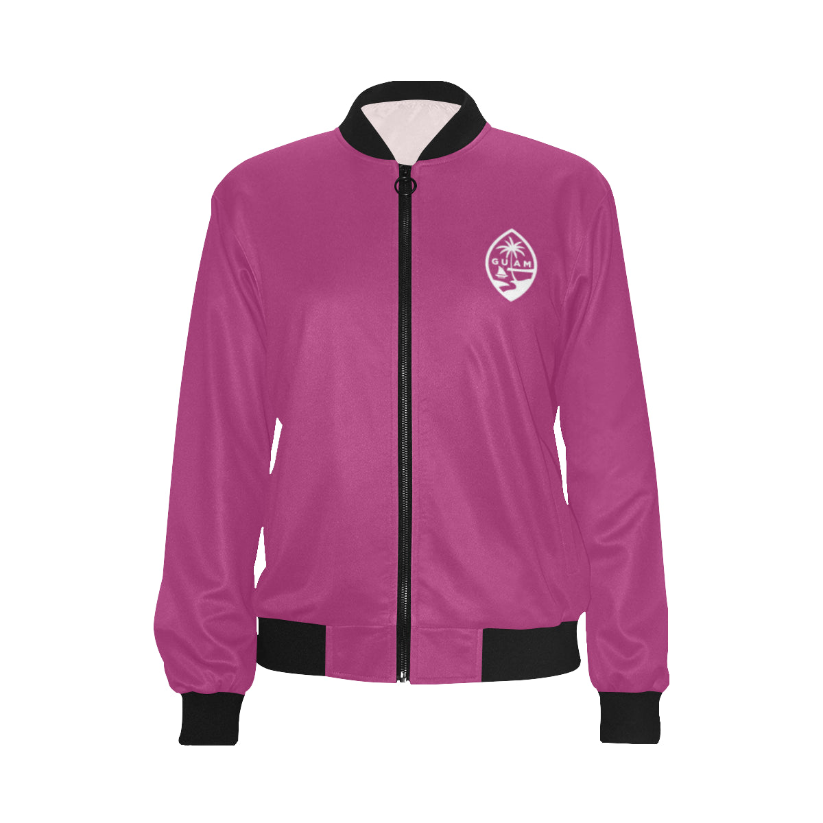 Guam Map Fuchsia Women's Bomber Jacket