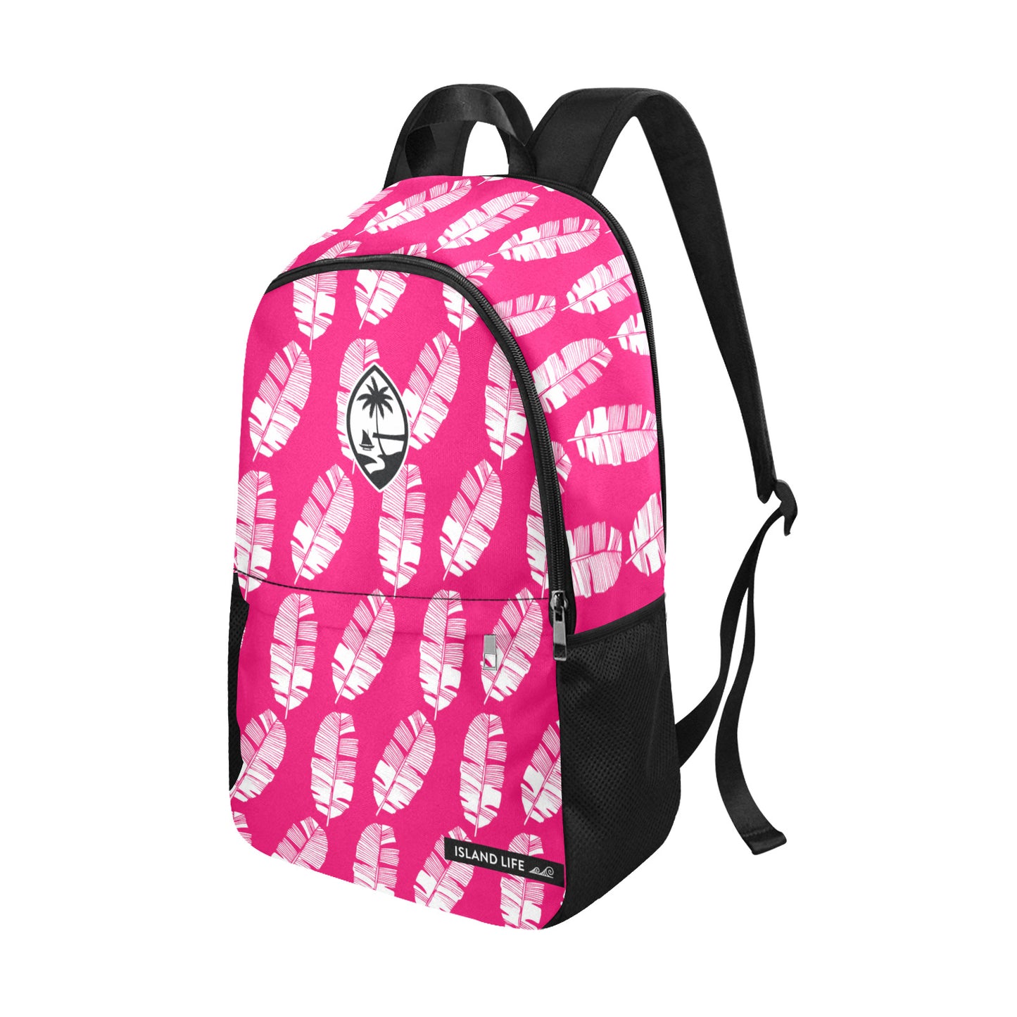 Guam Banana Leaves Pink Laptop Side Pockets Backpack