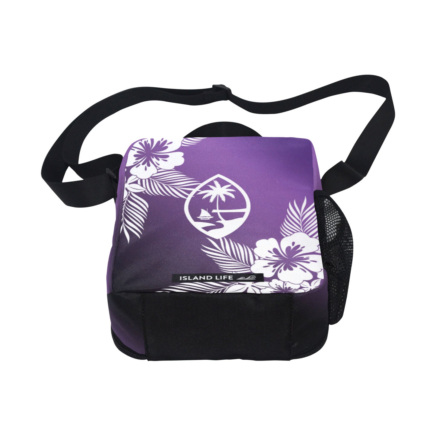 Guam Tropical Hibiscus Purple Crossbody Kids Lunch Bag