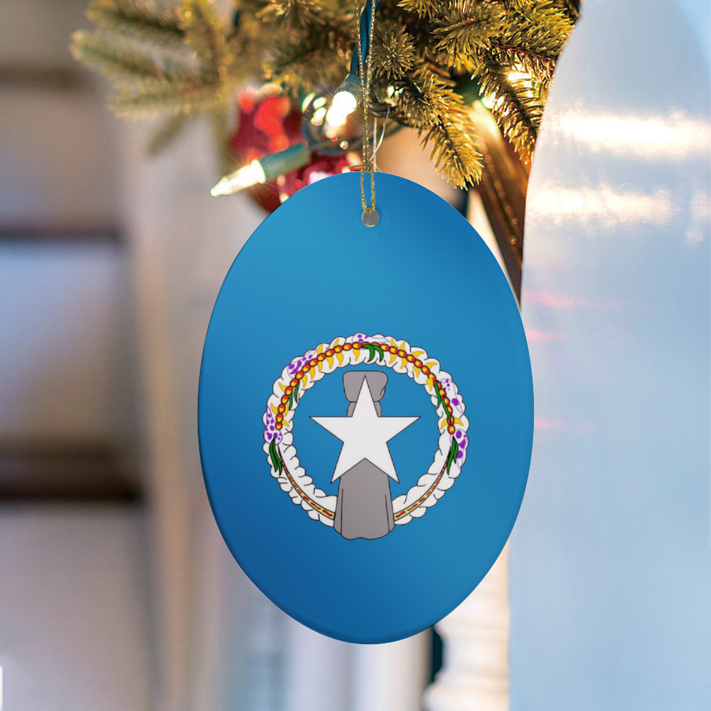 CNMI Seal Saipan Tinian Rota Christmas Oval Ornament