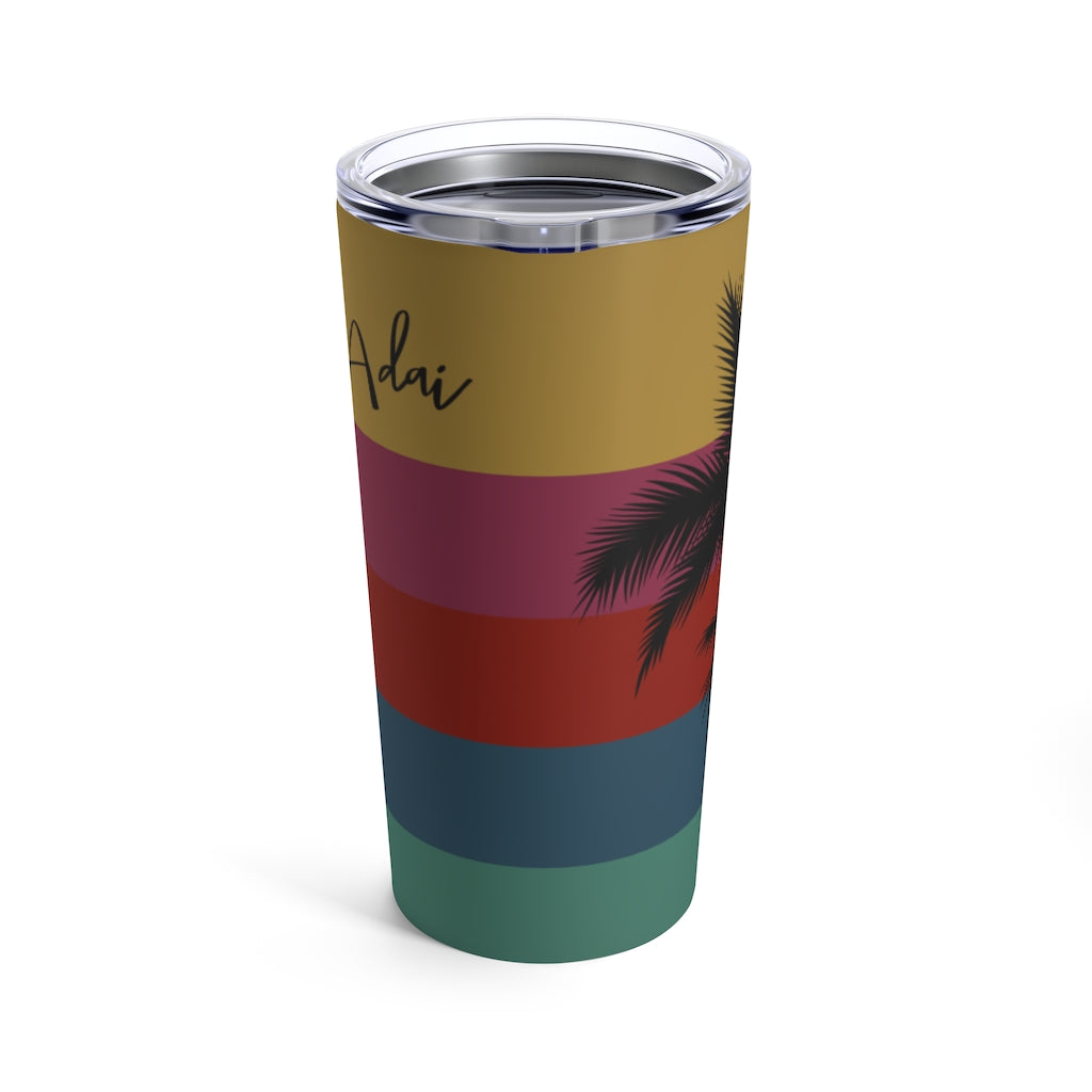 Retro Rainbow Sunset Hafa Adai Tumbler 20oz