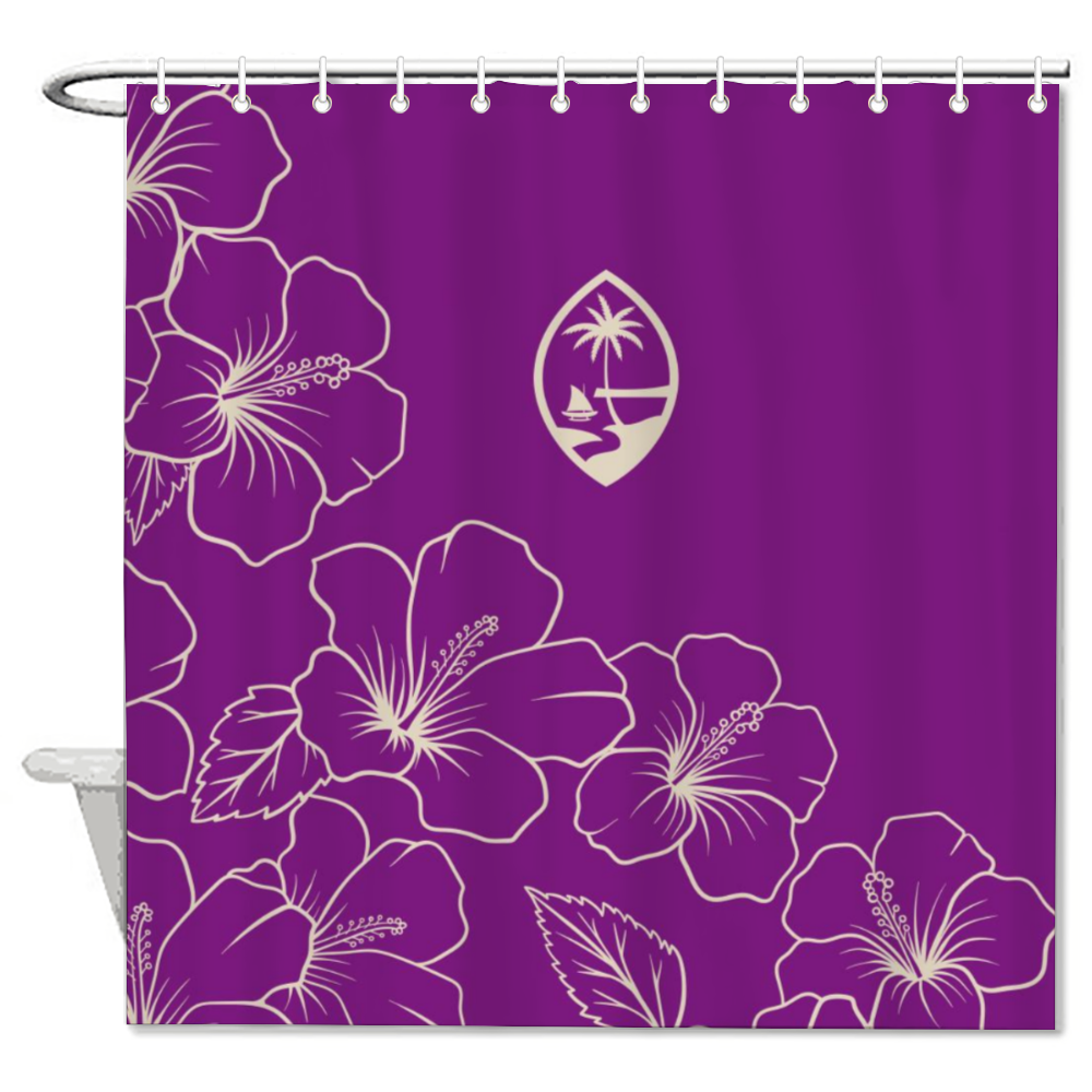 Guam Modern Hibiscus Purple Shower Curtain