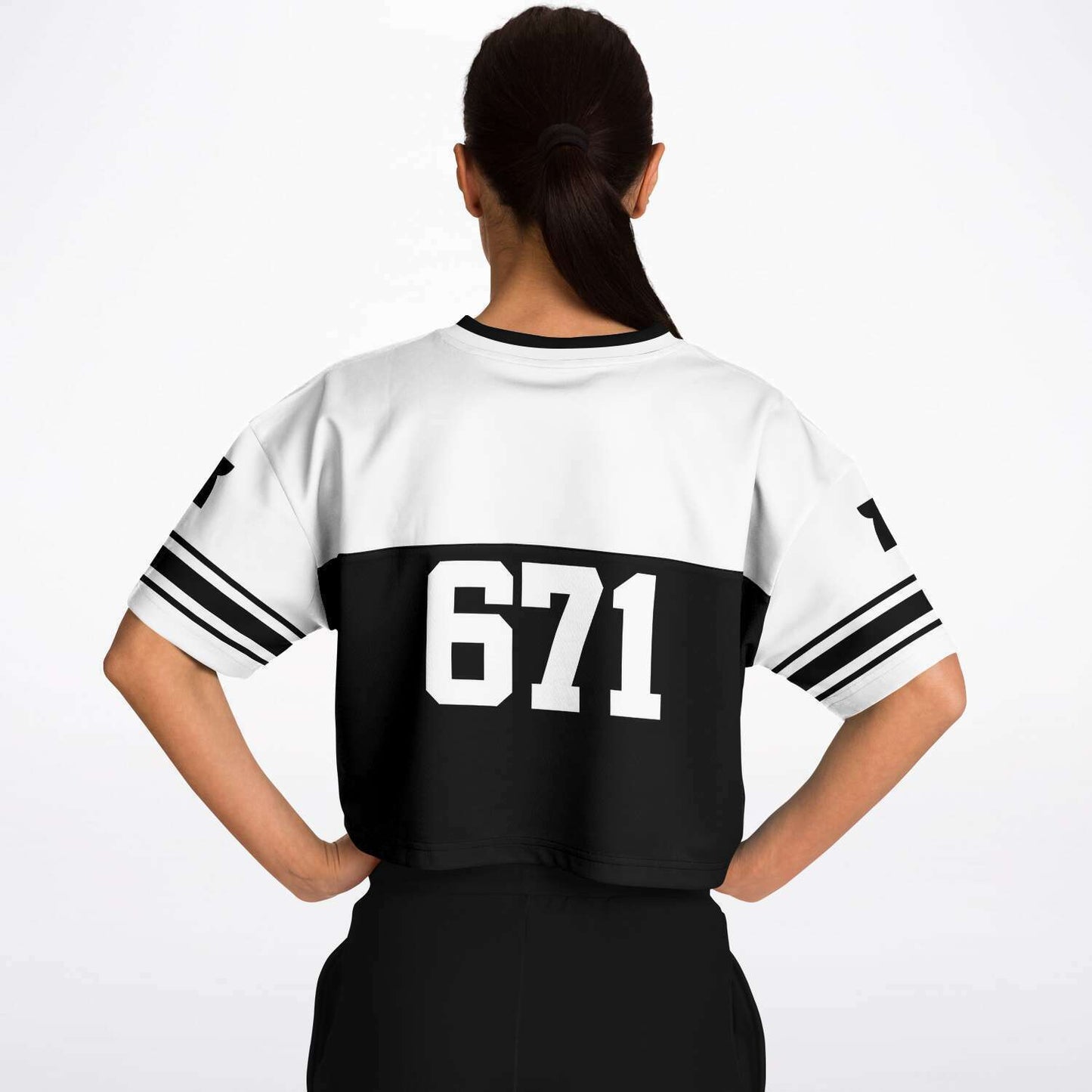 Guam Black and White Cropped Women's Football Jersey