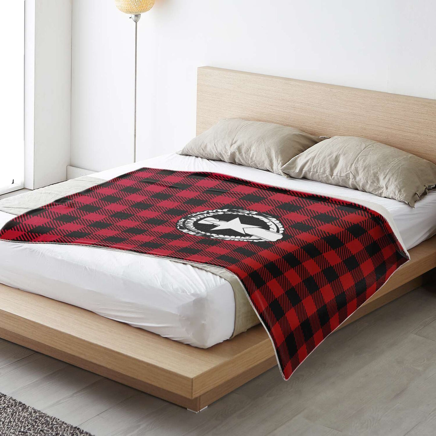 CNMI Saipan Tinian Rota Buffalo Plaid Christmas Microfleece Blanket