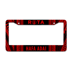 Rota CNMI Tribal Red Aluminum License Plate Frame