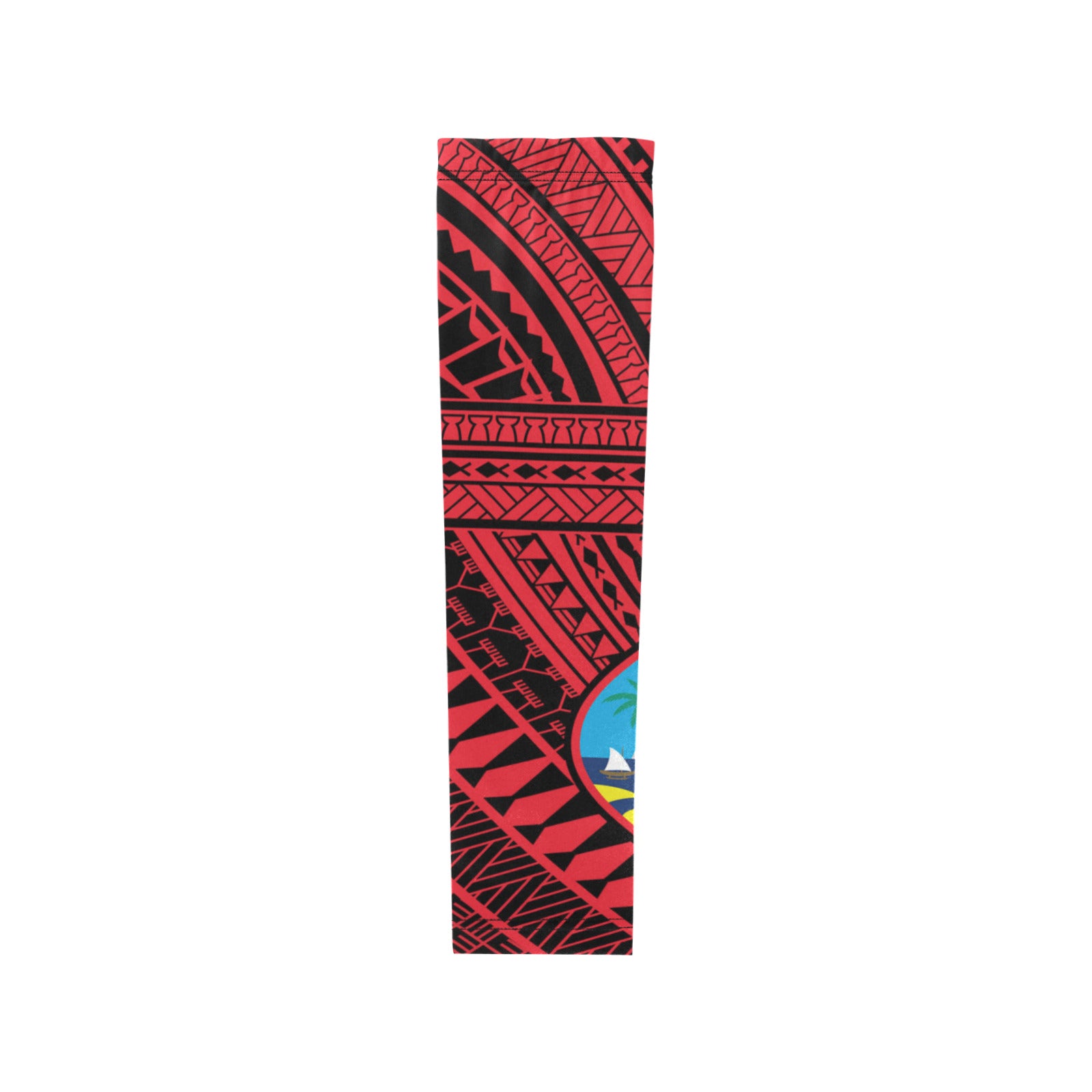 Guam Seal Tribal Red Arm Sleeves (Set of 2)