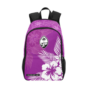 Guam Tropical Hibiscus Fuchsia Laptop Side Pockets Backpack