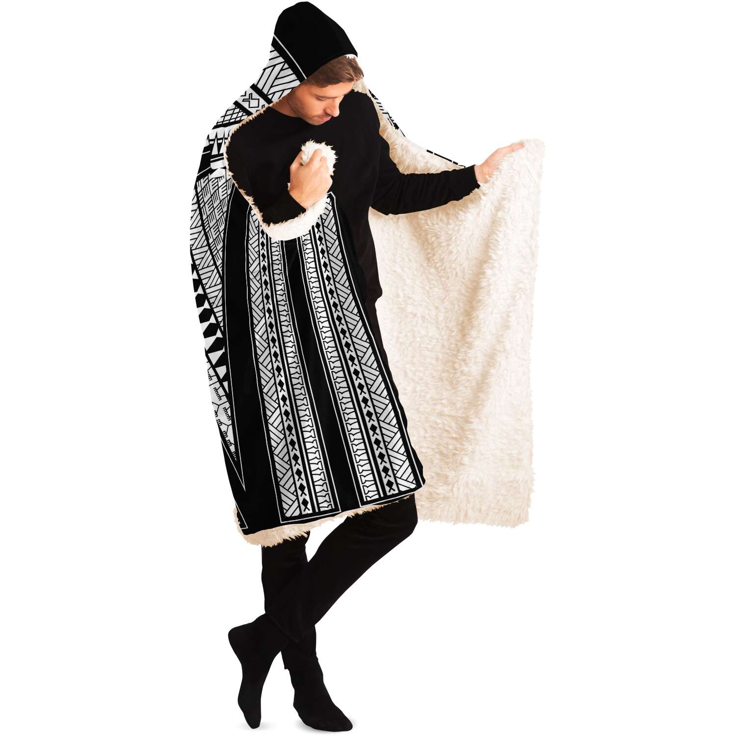 Guahan Tribal Premium Sherpa Hooded Blanket
