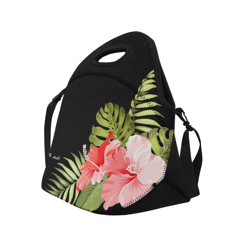 Guam Pink Hibiscus Neoprene Lunch Bag Large