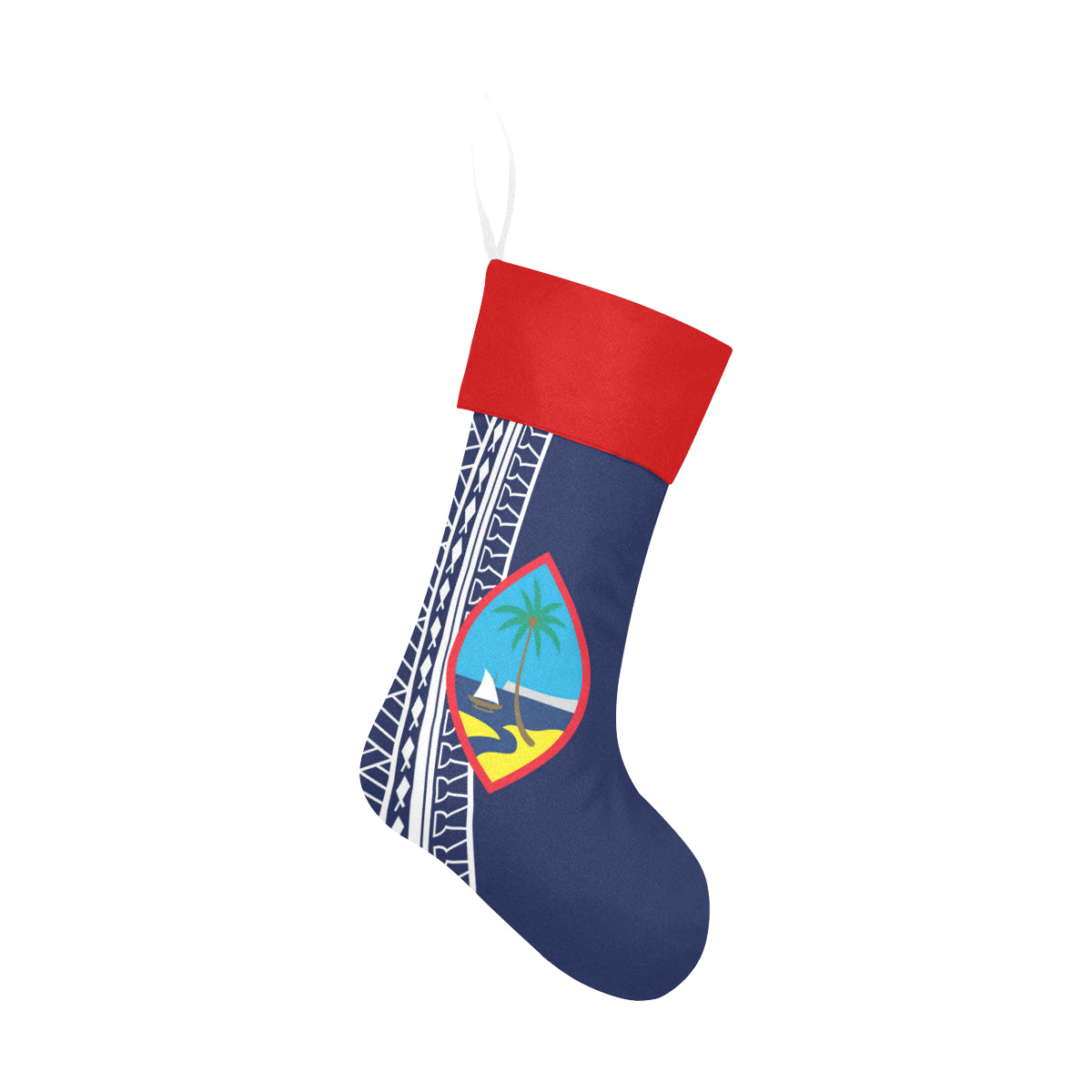 Guam Seal Tribal Blue Christmas Stocking